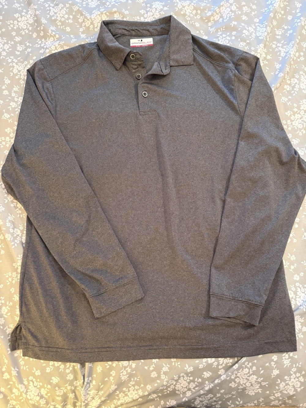 Grand Slam Men's Long-Sleeve Polo Shirt - Charcoal Gray